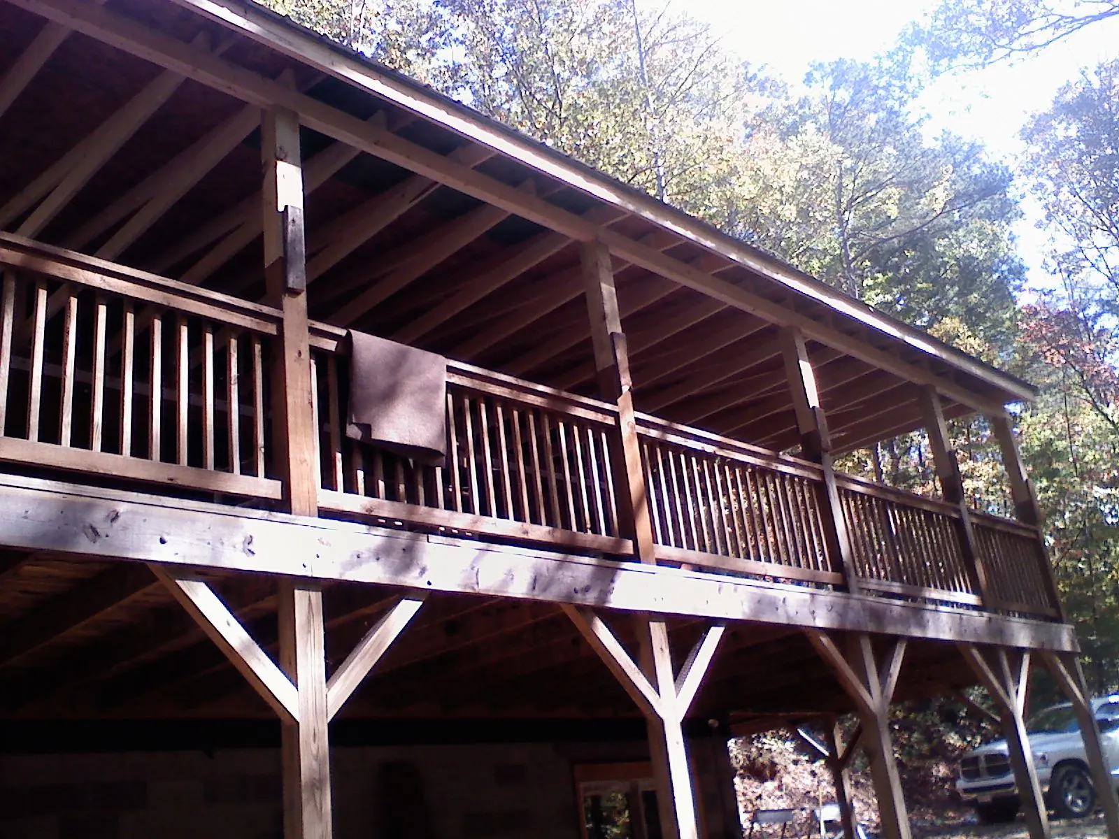 Timber framing under a new elevated porch and deck — Roof Leak Repair in Welches by Roofing Brothers